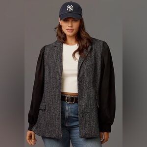 Maeve Mixed Media‎ Wool Blend Relaxed Blazer Jacket Size 4